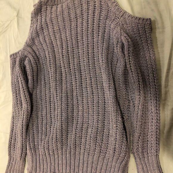 Bcbg cold shoulder long blue sweater - Picture 2 of 3